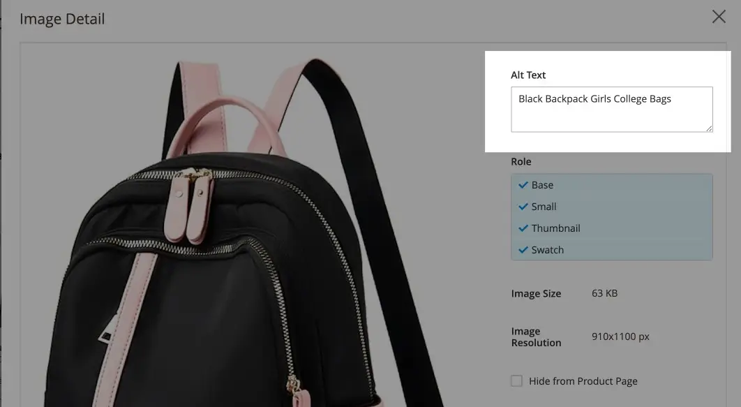 improve image description in alt pages